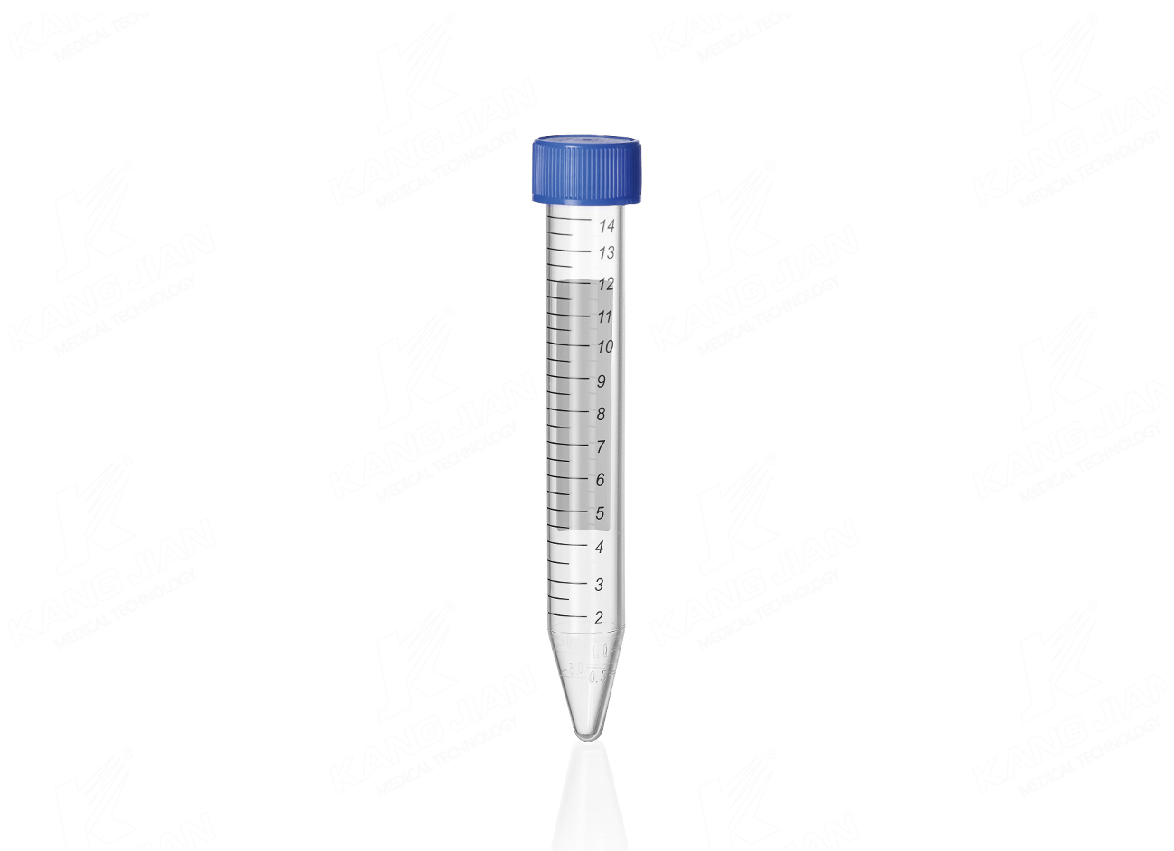 15mL V자형 바닥 원심분리기 튜브